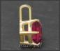 Preview: Rubin Gold Anhänger mit 9mm; 4,42ct, 585 Gelbgold, 14 Karat Damen Gleiter